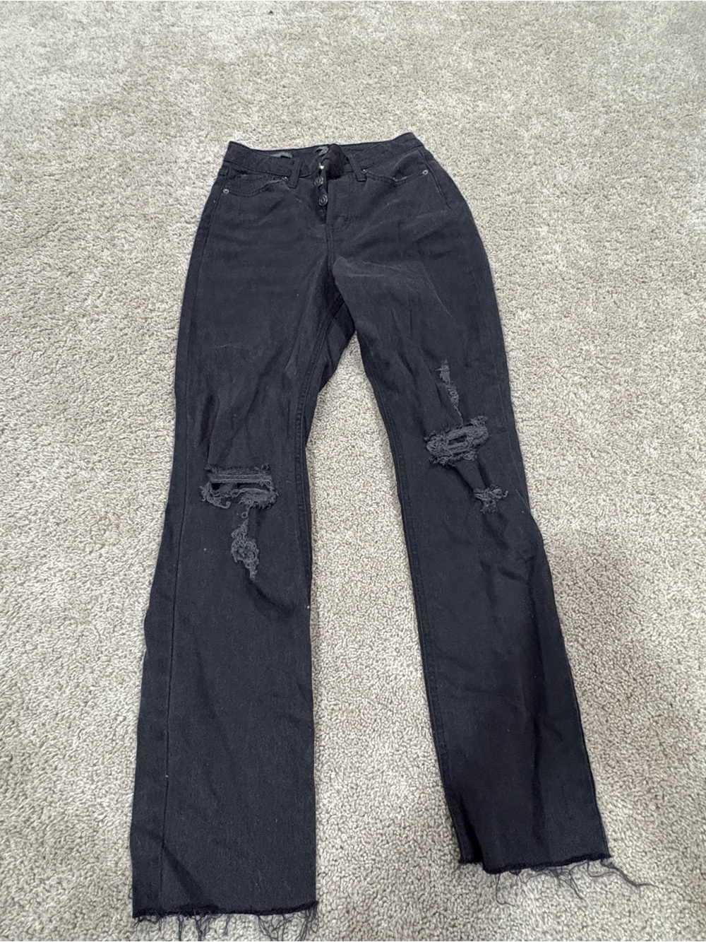 Universal Thread Black Distressed Flare Jeans